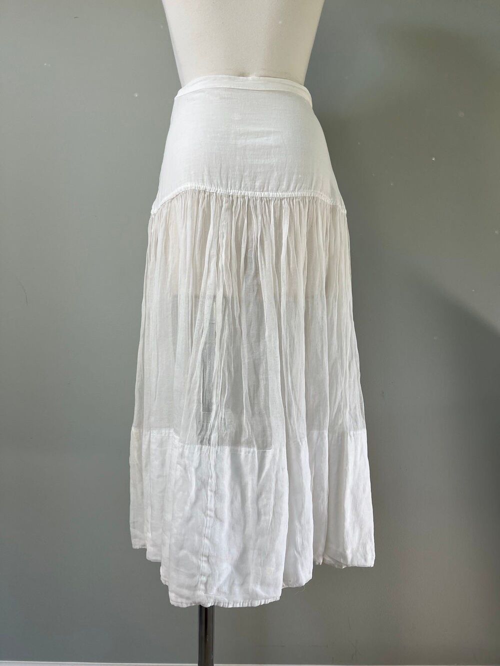 1960s Vintage Western Cowgirl Homespun Natural Cotton Skirt by Hoops My Dear - Picture 6 of 7